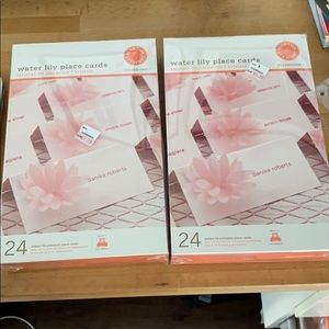 Martha Stewart place cards pink with water lilies